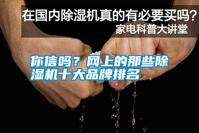 你信嗎？網上的那些除濕機十大品牌排名