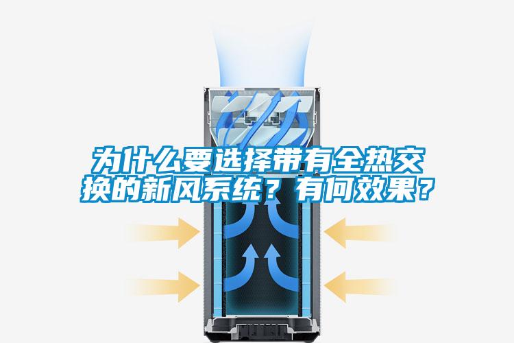 為什么要選擇帶有全熱交換的新風系統?有何效果?